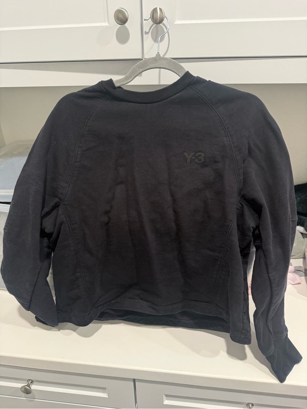 Y-3 Black Minimal Logo Crewneck Sweater